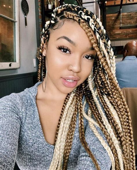 blonde box braids on black hair